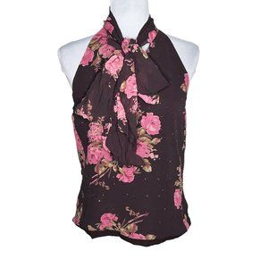 Express Silk Open Back Neck Tie Top Size 11/12